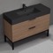 Modern Bathroom Vanity, Walnut, 48